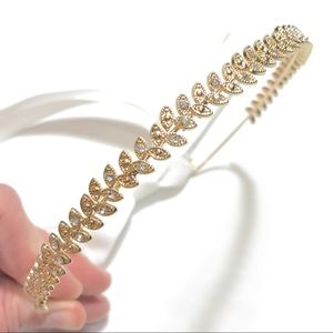 (3/$15) NWOT - Rhinestone Floral Leaf Headband